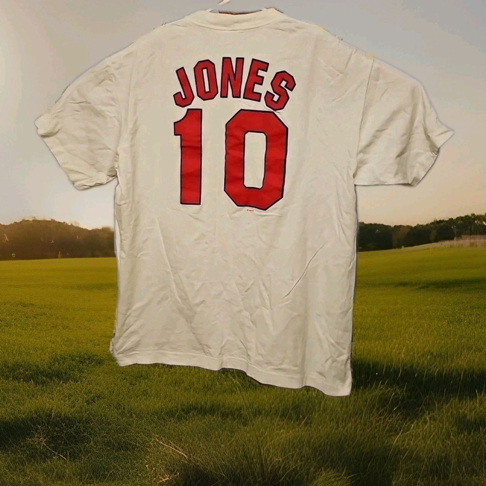Vintage Chipper Jones MLB Atlanta Braves Shirt Single Stitch Made In USA Size XL